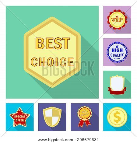 Vector Design Of Emblem And Badge Icon. Set Of Emblem And Sticker Vector Icon For Stock.