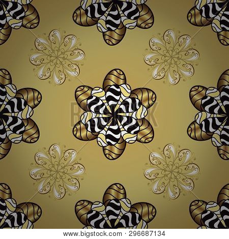 Vector Illustration. Seamless In Baroque Style. Beautiful Pattern For Textile, Scrapbooking. Classic
