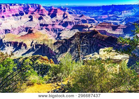 Amazing Natural Geological Formation - Grand Canyon In Arizona, Southern Rim.