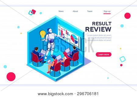 Flat Cyborg Idea, Interactive Engineer Image. Partnership Contact. Human Interaction. Banner Between