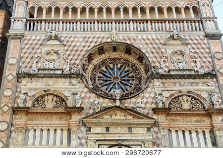 Detail Of Facade Of Cappella Colleoni In Bergamo. Italy