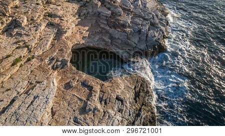 Giola, Natural Sea Water Pool Located On Thassos Island, Greece