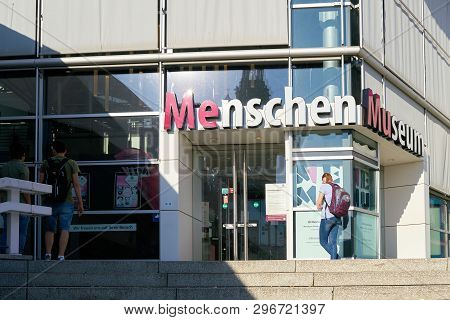 Berlin, Germany - June 07, 2018: Entrance To The Menschen Museum By Gunther Von Hagens At Alexanderp