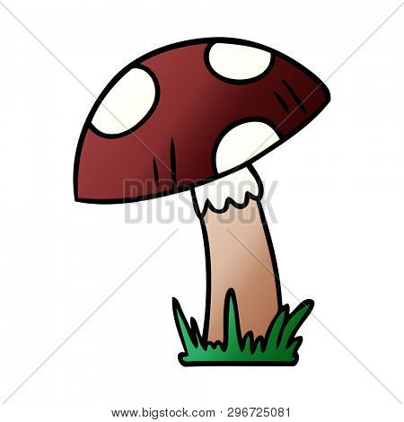 hand drawn gradient cartoon doodle of a toad stool