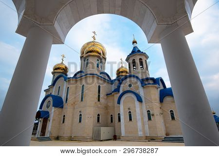 Nicosia, Cyprus - March 9 2019: The Famous Russian Style Orthodox Church Dedicated To Saint Andrew A