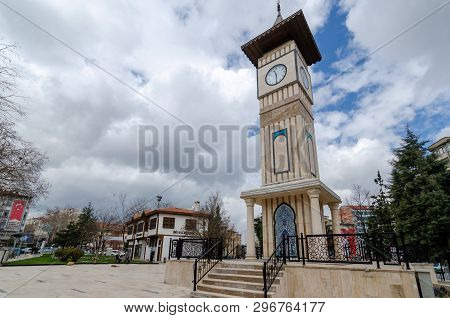 Kutahya / Turkey-april 08,2019:kutahya Clock Tower .
The City Square And Symbol Of The City
