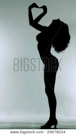 Silhouette of a nude woman