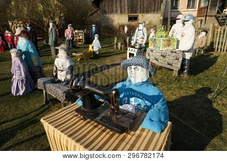 Sabile, Latvia - April 21, 2019: Small Artificial City Of Dolls In Sabile, Latvia - Lellu Pilseta