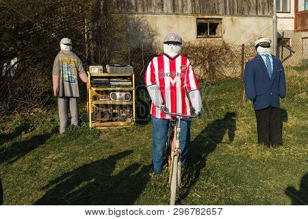 Sabile, Latvia - April 21, 2019: Small Artificial City Of Dolls In Sabile, Latvia - Lellu Pilseta