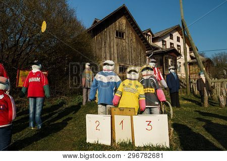 Sabile, Latvia - April 21, 2019: Small Artificial City Of Dolls In Sabile, Latvia - Lellu Pilseta