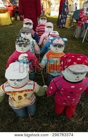 Sabile, Latvia - April 21, 2019: Small Artificial City Of Dolls In Sabile, Latvia - Lellu Pilseta