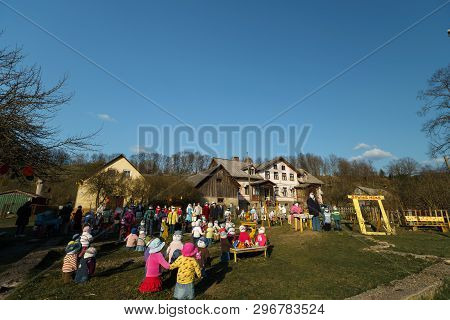 Sabile, Latvia - April 21, 2019: Small Artificial City Of Dolls In Sabile, Latvia - Lellu Pilseta