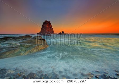 Majestic Moment At Papuma Beach,indonesia