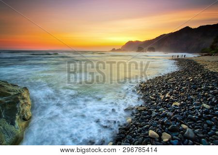 Majestic Moment At Papuma Beach,indonesia