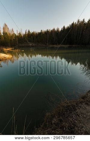 Beautiful Turquoise Lake In Latvia - Meditirenian Style Colors In Baltic States - Lackroga Ezers