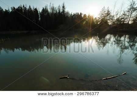 Beautiful Turquoise Lake In Latvia - Meditirenian Style Colors In Baltic States - Lackroga Ezers