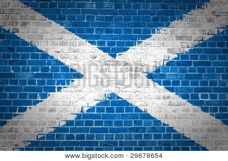 Brick Wall Skottland Saltire