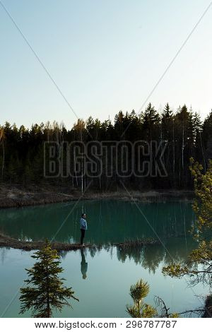 Beautiful Turquoise Lake In Latvia - Meditirenian Style Colors In Baltic States - Lackroga Ezers