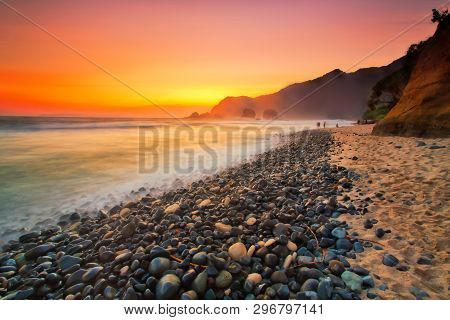 Majestic Moment At Papuma Beach,indonesia