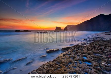 Majestic Moment At Papuma Beach,indonesia