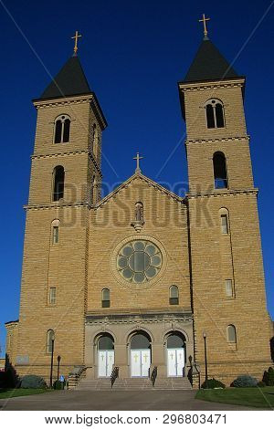 Victoria, Kansas - September 28: St. Fidelis Basilica Also Known As The Cathedral Of The Plains On S