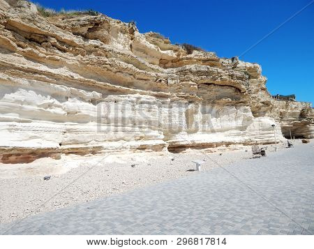 Chalk Rock Strata. Cape Cretaceous Aktau. City By The Sea. Mangistau. Aktau. Kazakhstan.