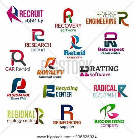 Corporate Identity Letter R Business Icons. Vector Hiring, Software And Engineering, Science And Ret