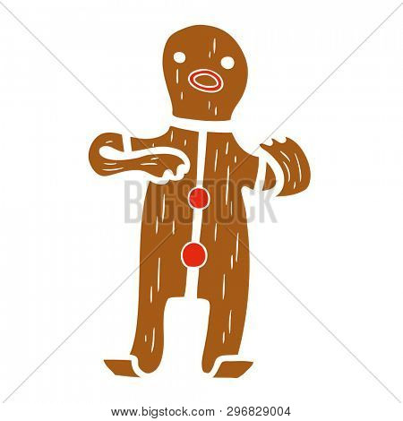 hand drawn cartoon doodle of a gingerbread man