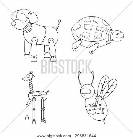 Vector Illustration Of Toy And Automation Icon. Set Of Toy And Science Stock Symbol For Web.