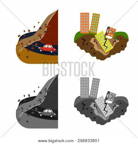 Isolated Object Of Weather And Distress Sign. Collection Of Weather And Crash Stock Vector Illustrat