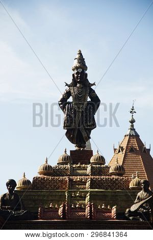 Standing Statue Of Lord Vitthal And Sant During Ganpati Festival, Pune