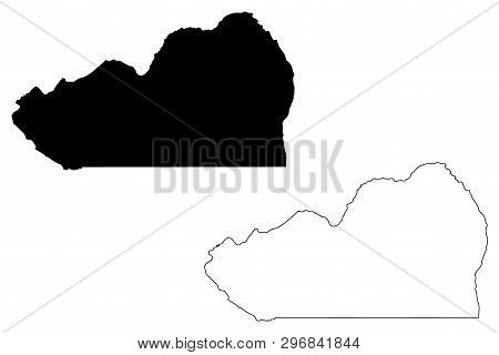 Cunene Province (provinces Of Angola, Republic Of Angola) Map Vector Illustration, Scribble Sketch C