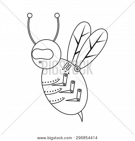 Vector Design Of Bee And Insect Icon. Set Of Bee And Steampunk Stock Vector Illustration.
