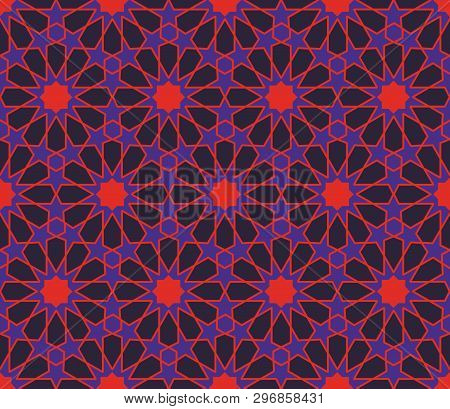 Religious Ornamental Star Seamless Pattern. Vector Illustration.