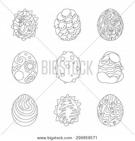 Vector Design Of Dinosaur  And Magic  Symbol. Set Of Dinosaur  And Fantasy Stock Vector Illustration