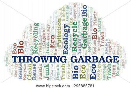 Throwing Garbage Word Cloud. Wordcloud Made With Text Only.