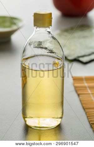 Bottle with traditional Japanese rice vinegar 