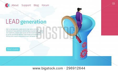 Successful Lead Generation Specialist Flat Banner. Vector Illustration On Landing Page. Correct Iden