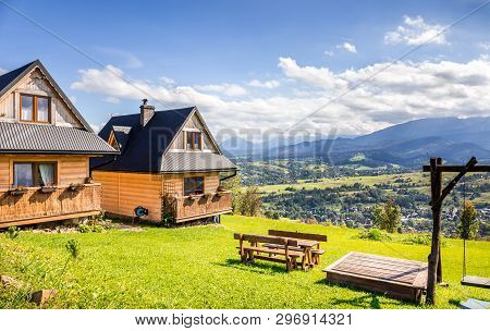 Zakopane, Poland - September 16, 2018: Summer Panorama Of Tatry Mountains, Surroundings Of Zakopane 