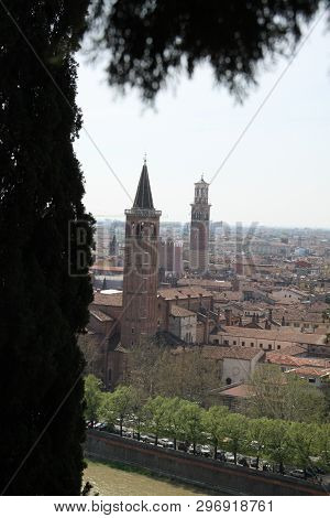 View Of Old Verona Town From Castle