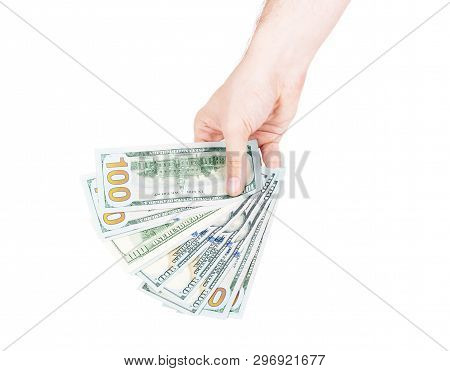Money In Hand On White Background Photos, Main, Counting, Deposit, Uva, Benjamin, Cashier, Handing, 