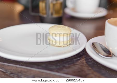 Little Cake On A Large Plate Makarons