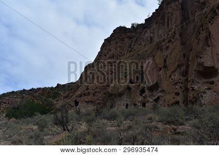 Fantastic Caverns And Cliff Dwellings Carved Out Of The Sandstone Cliffs.