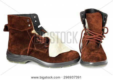 Winter Boots On A White Background. Footwear.