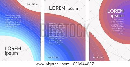 Set Of Abstract Brochures, Color Lines. Vector Image Corporate Business Brochure Cover Design Templa