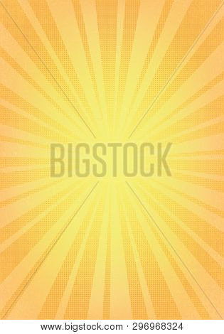 Abstract Sunburst Vertical Background. Old Yellow Paper. Vintage Template. Vertical Old Background F