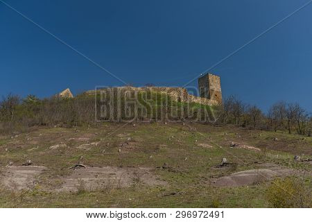 Castle Gleichen In Germany With Blue Sky And Green Grass In Spring Time