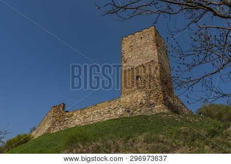 Castle Gleichen In Germany With Blue Sky And Green Grass In Spring Time
