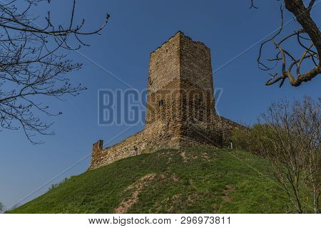 Castle Gleichen In Germany With Blue Sky And Green Grass In Spring Time