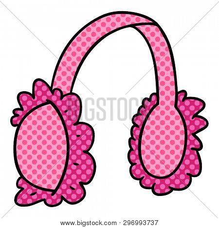hand drawn cartoon doodle of pink ear muff warmers